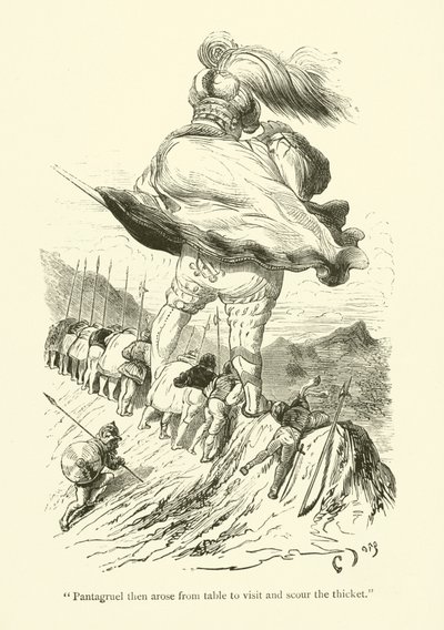 Illustration for the works of Rabelais by Gustave after Dore